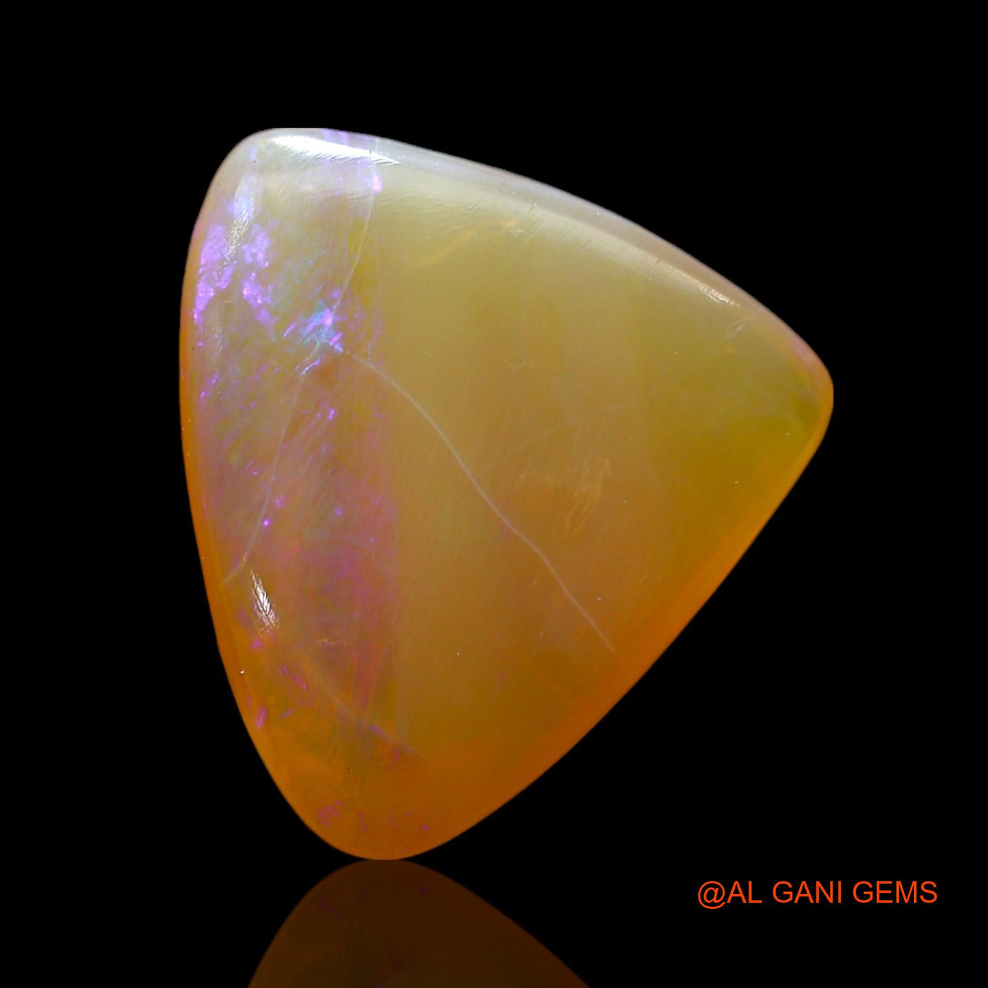 Natural Fire Opal Gemstone 4.00 Cts Loose Trillion Cabochon From Australia 11x12x4 mm AF-252