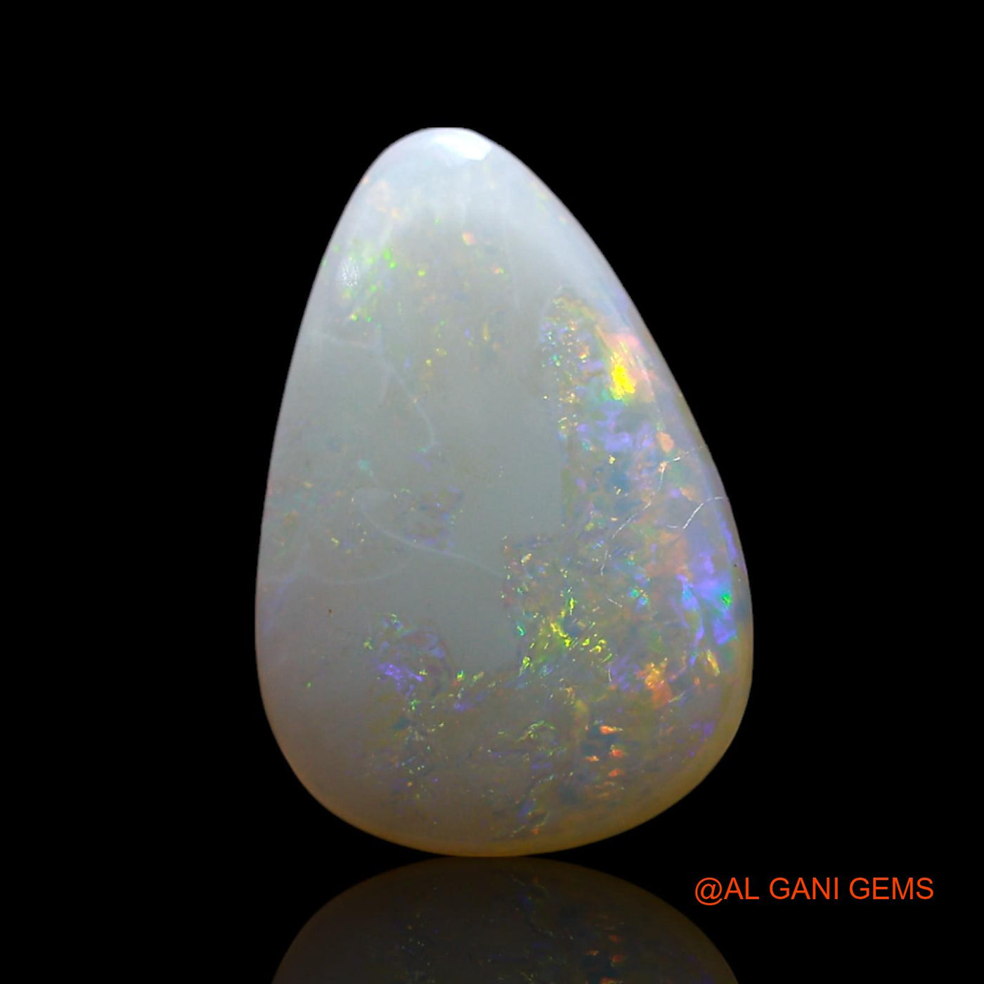 2.00 Cts Natural Australian Fire Opal Loose Gemstone Pear Cabochon 13x9x3 mm AF-268