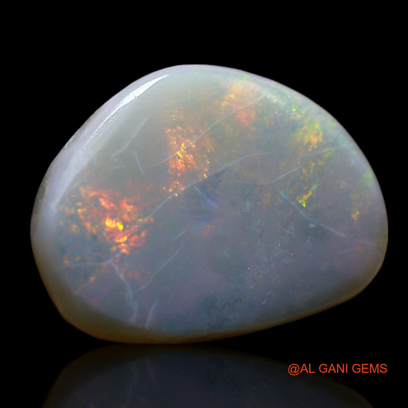 3.00 Cts Natural Australian Fire Opal Loose Gemstone Fancy Cabochon 13x10x3 mm AF-272