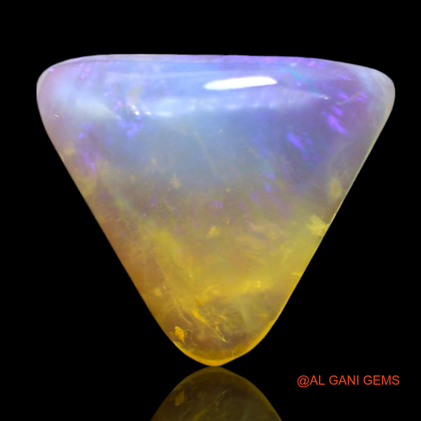 Natural Untreated Fire Opal Loose Gemstone Trillion Cabochon From Australia 3.00 Cts 11x10x4 mm AF-278
