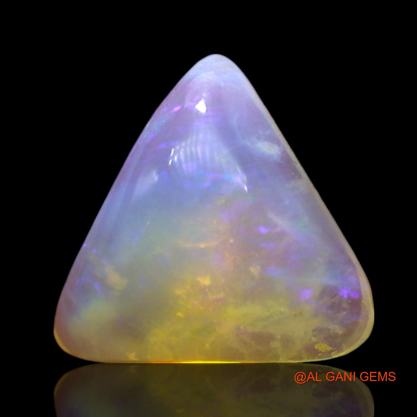Natural Untreated Fire Opal Loose Gemstone Trillion Cabochon From Australia 3.00 Cts 11x10x4 mm AF-278
