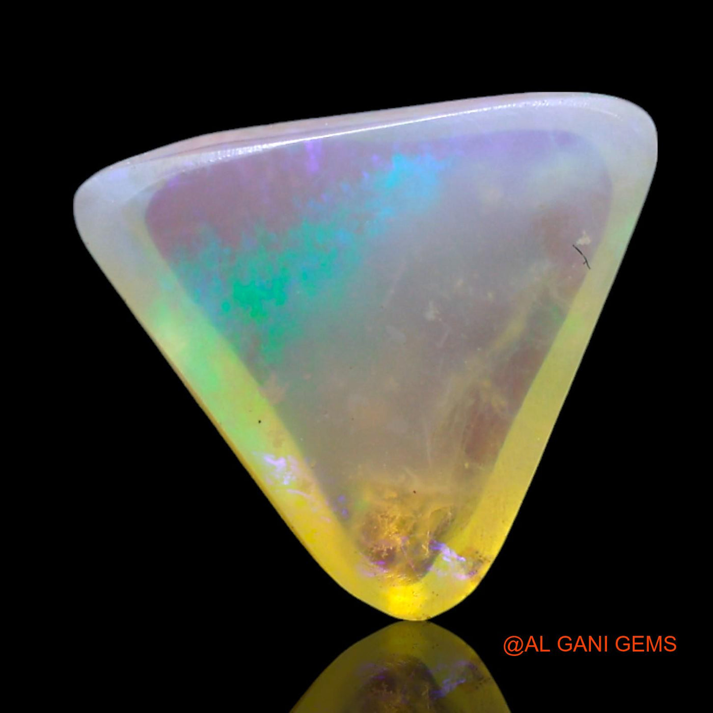 Natural Untreated Fire Opal Loose Gemstone Trillion Cabochon From Australia 3.00 Cts 11x10x4 mm AF-278