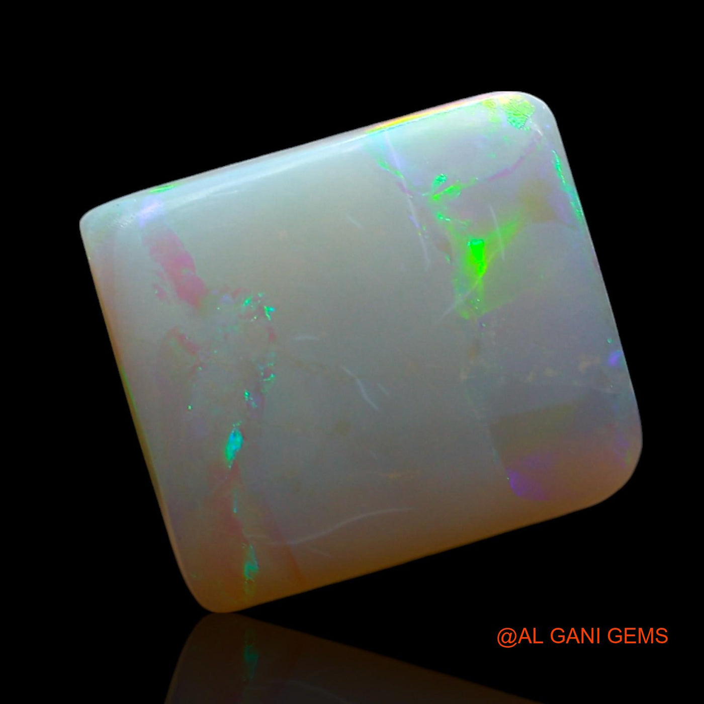 Natural Fire Opal Gemstone 2.00 Cts Loose Square Cabochon From Australia 11x9x2 mm AF-279