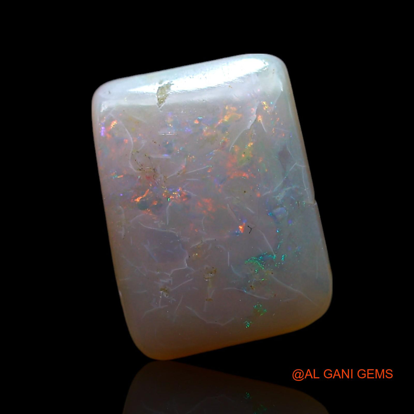 Natural Untreated Fire Opal Loose Gemstone Square Cabochon From Australia 2.00 Cts 11x8x3 mm AF-287