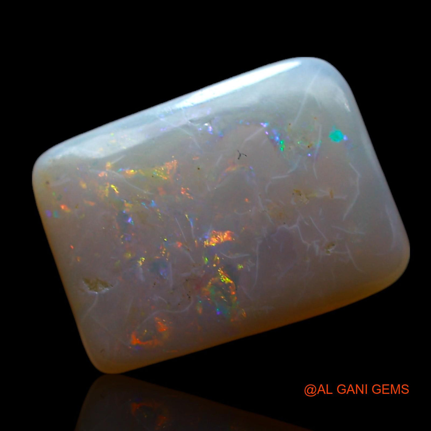 Natural Untreated Fire Opal Loose Gemstone Square Cabochon From Australia 2.00 Cts 11x8x3 mm AF-287