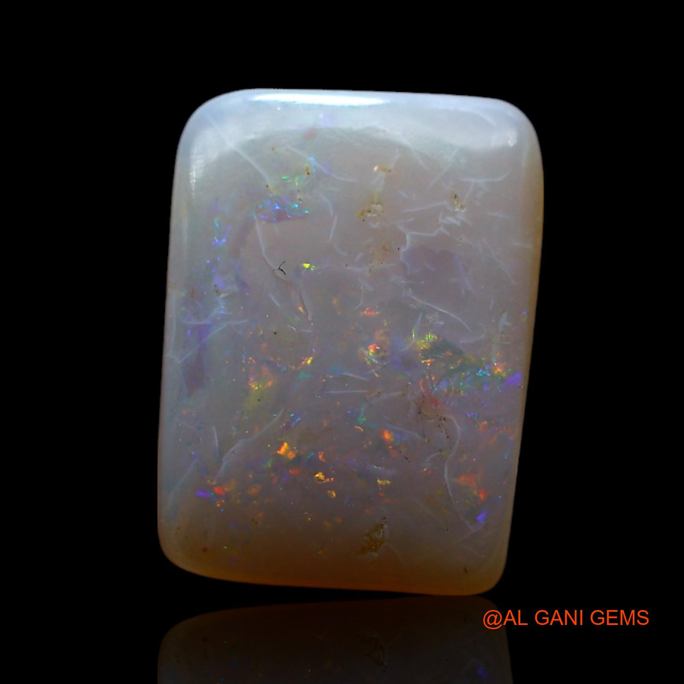 Natural Untreated Fire Opal Loose Gemstone Square Cabochon From Australia 2.00 Cts 11x8x3 mm AF-287