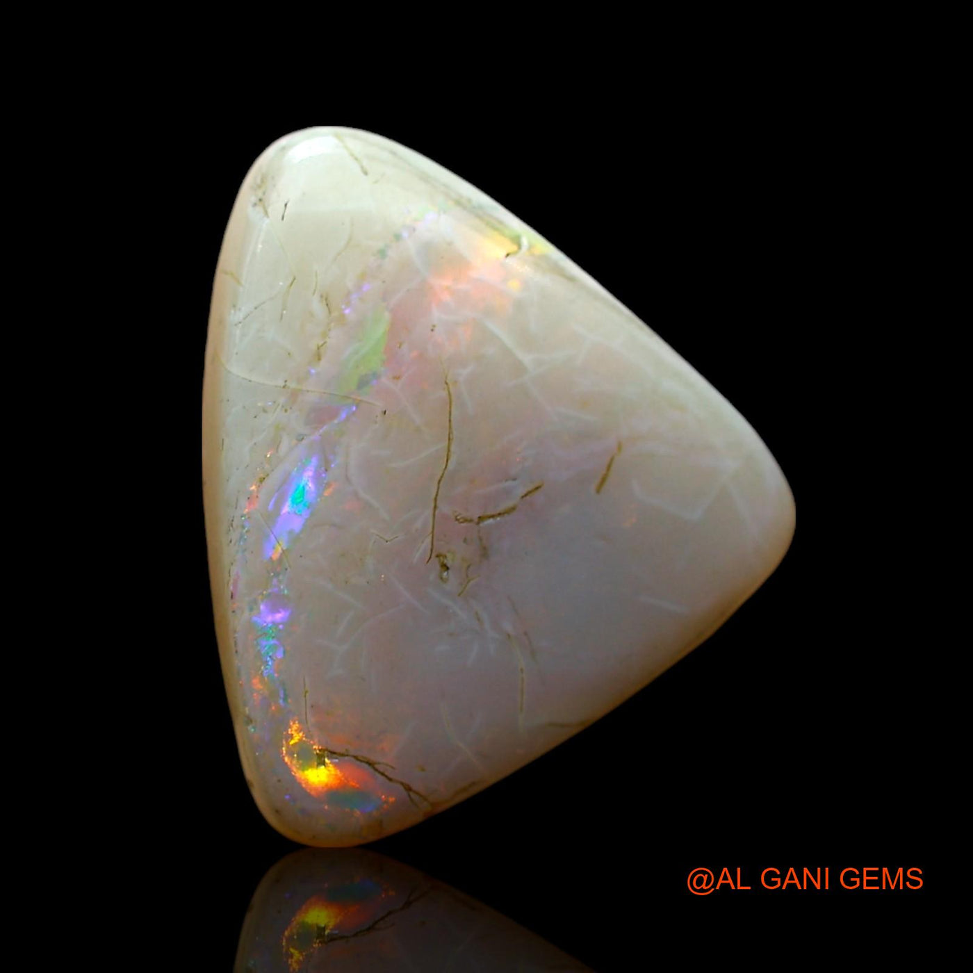 6.00 Cts Natural Australian Fire Opal Loose Gemstone Trillion Cabochon 15x14x4 mm AF-303
