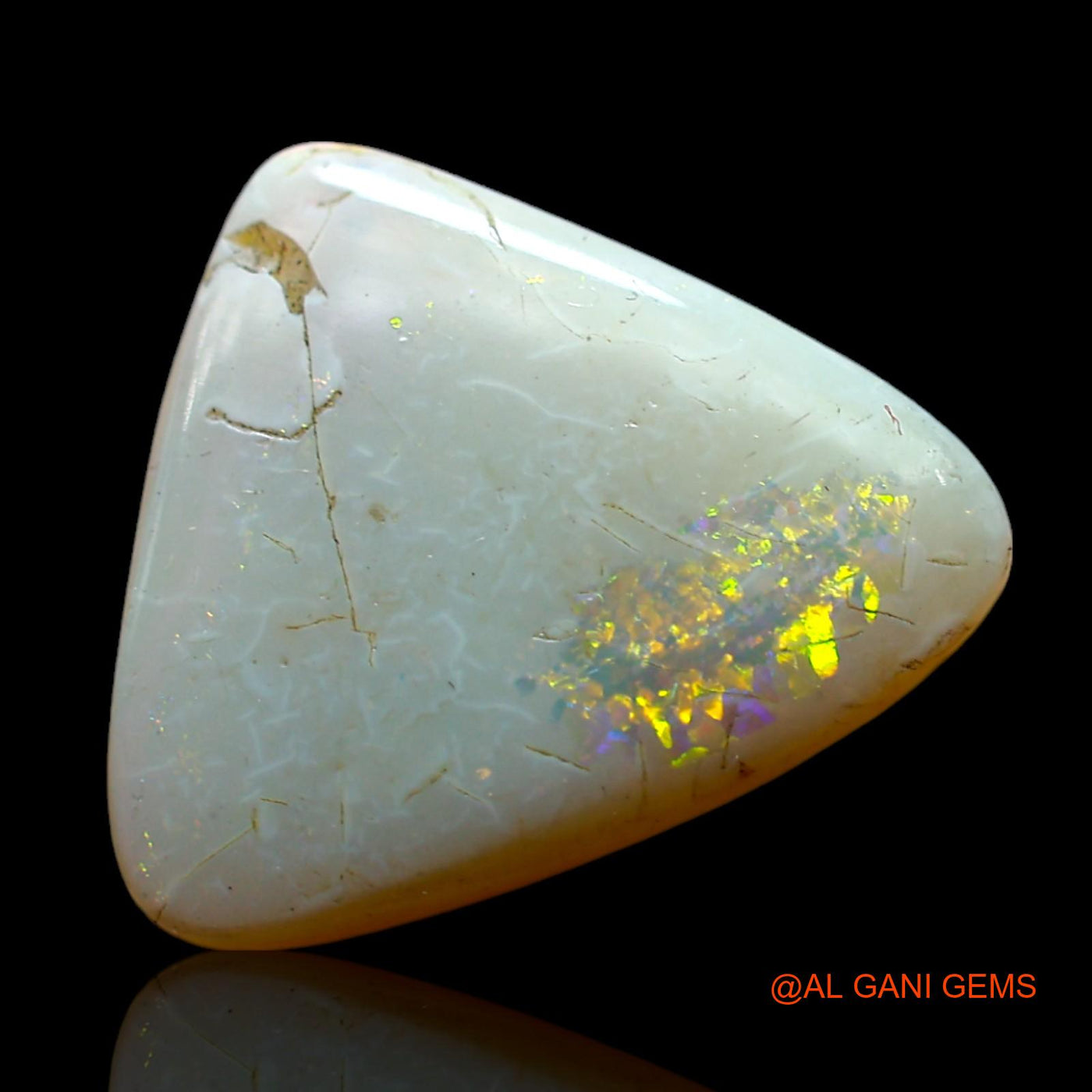 6.00 Cts Natural Australian Fire Opal Loose Gemstone Trillion Cabochon 15x14x4 mm AF-303