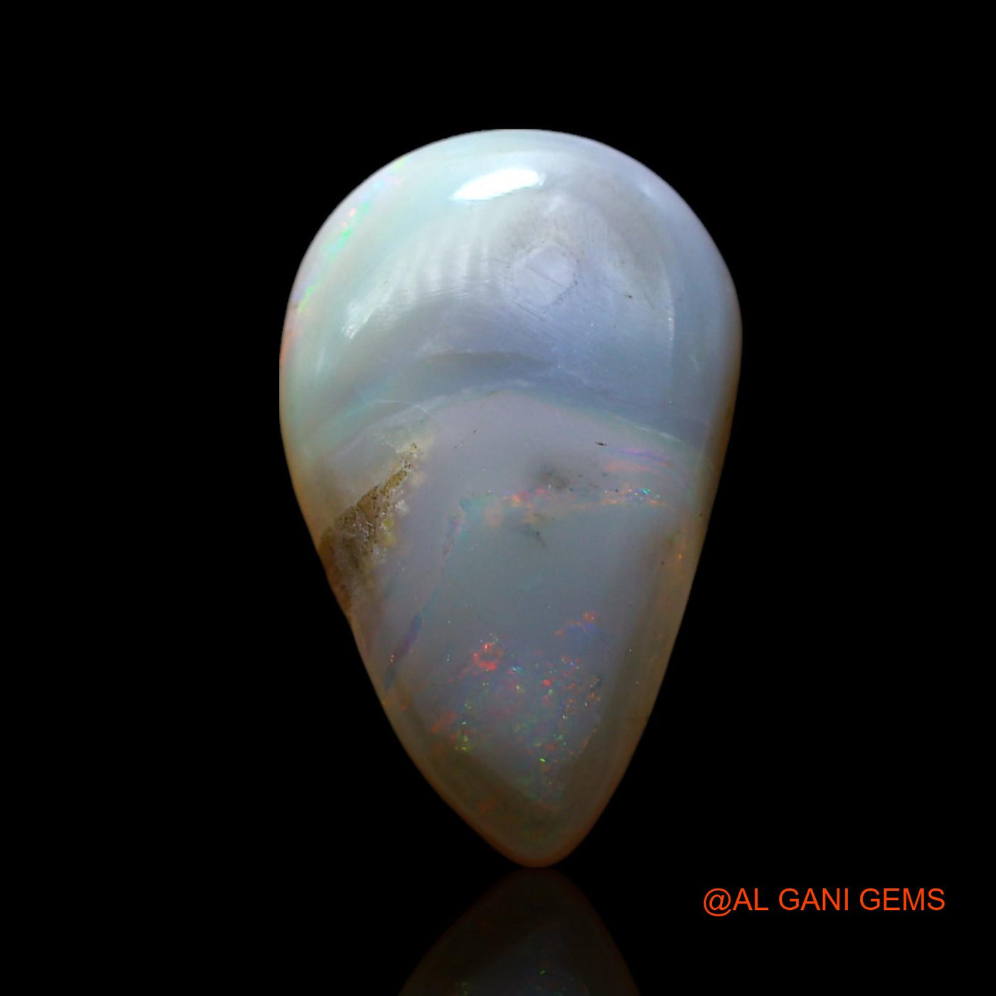 Natural Untreated Fire Opal Loose Gemstone Pear Cabochon From Australia 9.00 Cts 18x11x7 mm AF-304