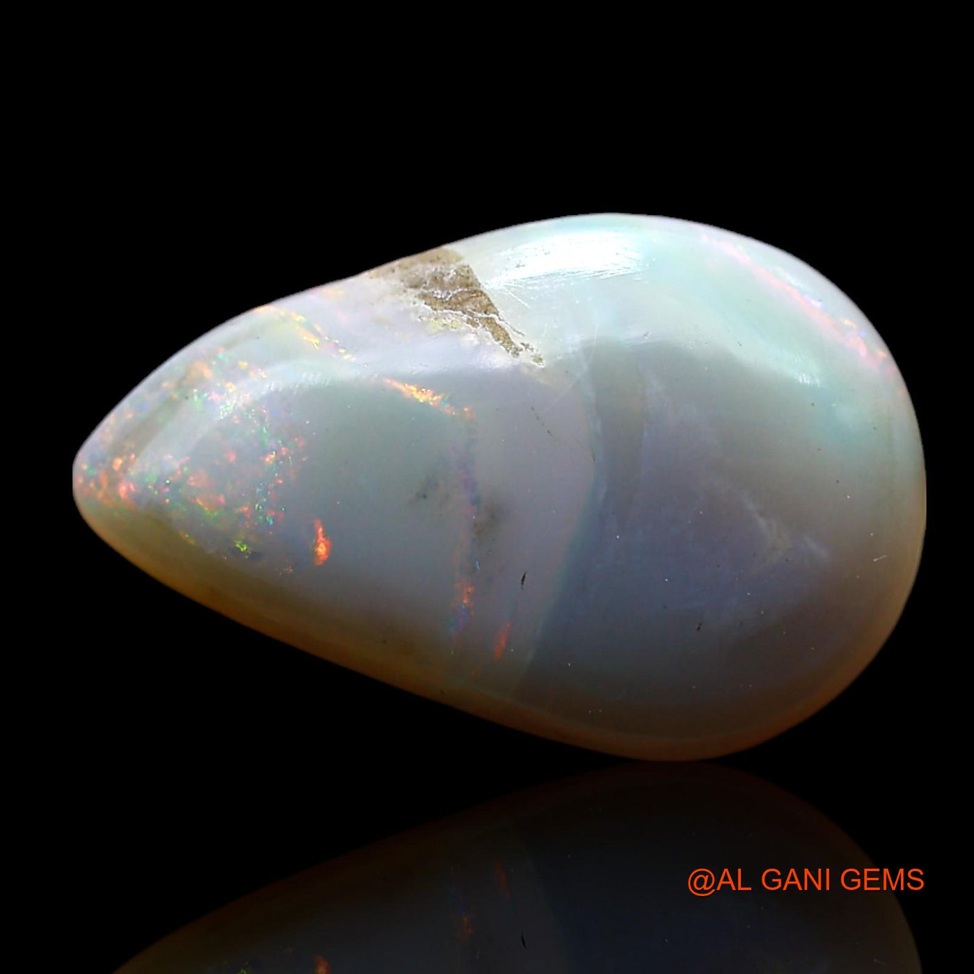 Natural Untreated Fire Opal Loose Gemstone Pear Cabochon From Australia 9.00 Cts 18x11x7 mm AF-304
