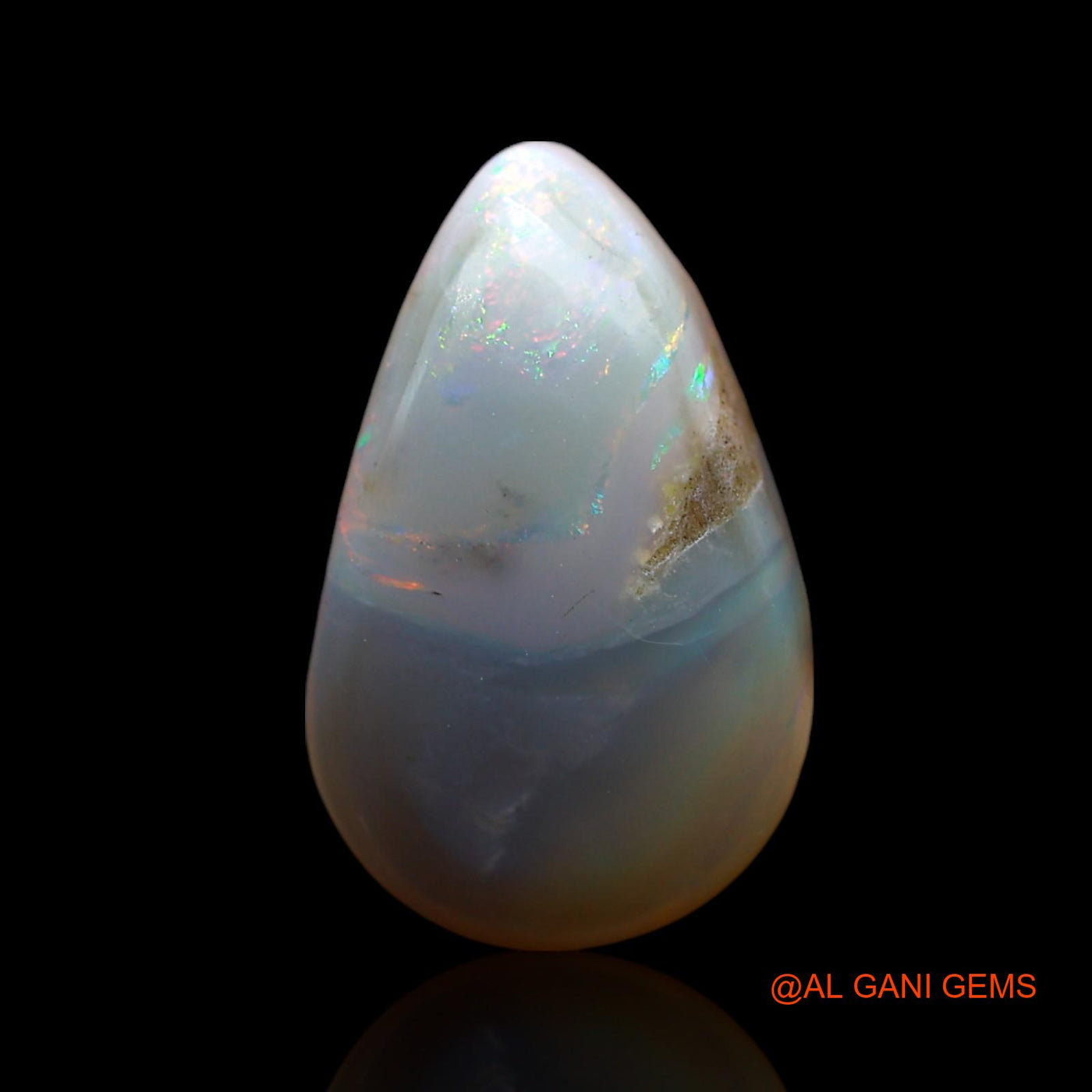 Natural Untreated Fire Opal Loose Gemstone Pear Cabochon From Australia 9.00 Cts 18x11x7 mm AF-304