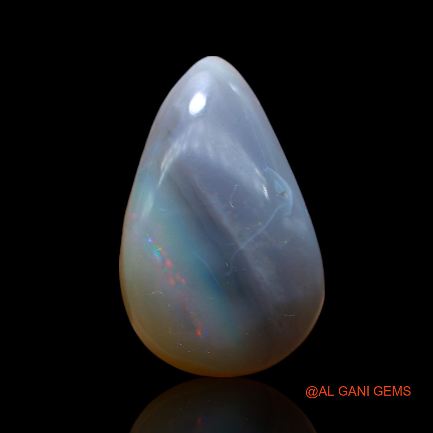 Natural Untreated Fire Opal Loose Gemstone Pear Cabochon From Australia 9.00 Cts 18x11x7 mm AF-304