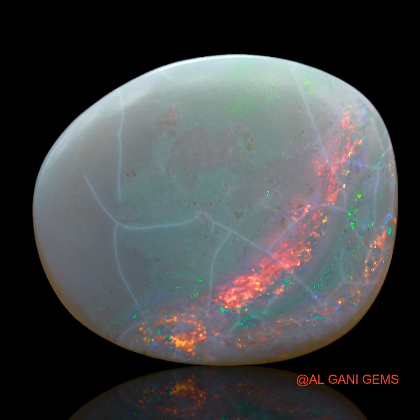 Natural Fire Opal Gemstone 3.00 Cts Loose Fancy Cabochon From Australia 16x13x2 mm AF-316