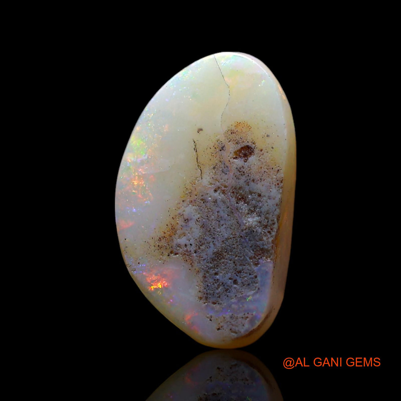 3.00 Cts Natural Australian Fire Opal Loose Gemstone Fancy Cabochon 15x9x3 mm AF-338