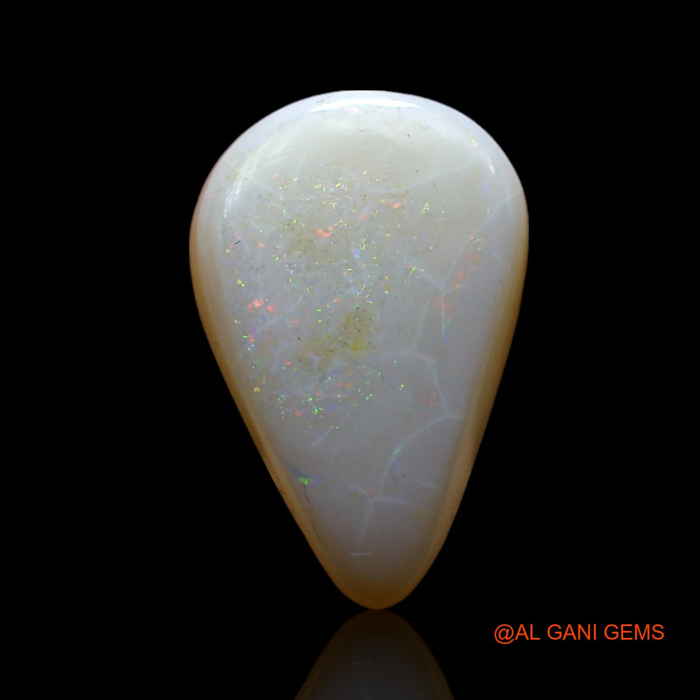 3.00 Cts Unheated Australian Fire Opal Loose Gemstone Pear Cabochon Natural 14x9x4 mm AF-349