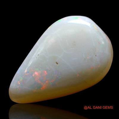 3.00 Cts Unheated Australian Fire Opal Loose Gemstone Pear Cabochon Natural 14x9x4 mm AF-349