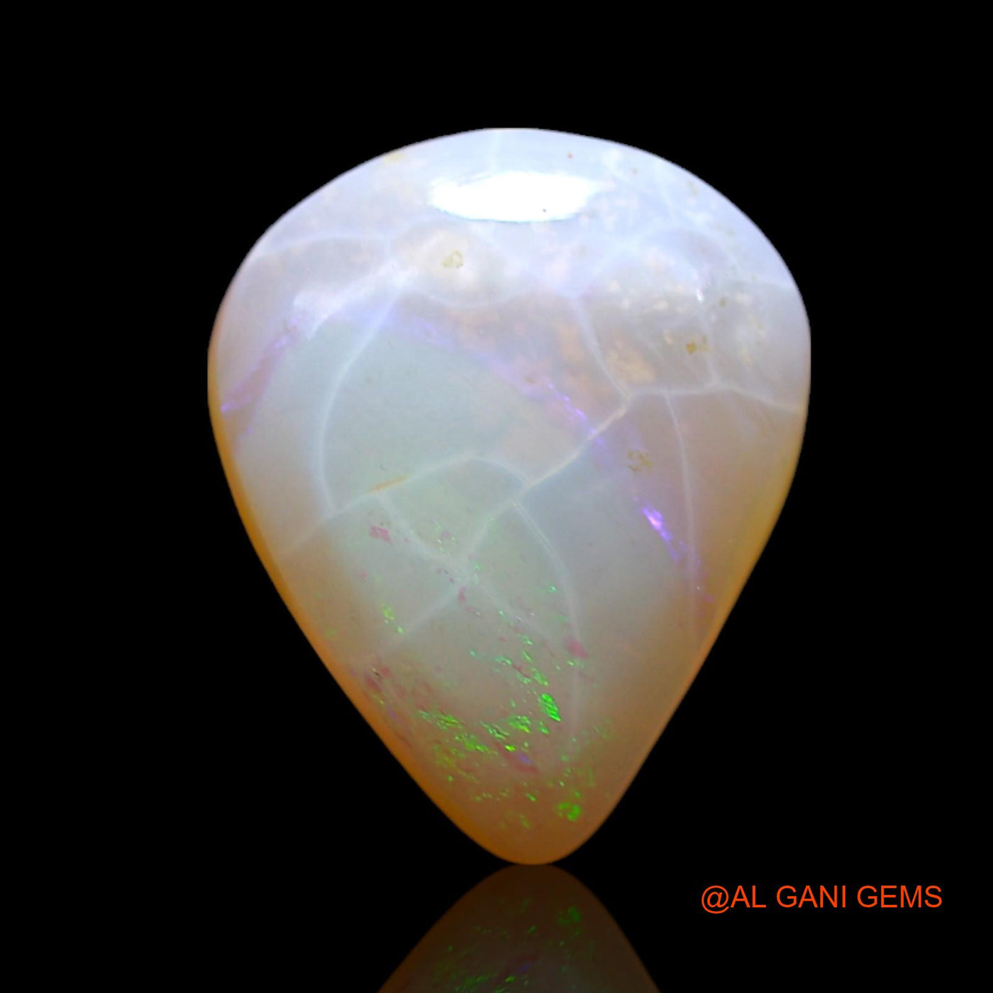 3.00 Cts Natural Australian Fire Opal Loose Gemstone Pear Cabochon 12x10x4 mm AF-368