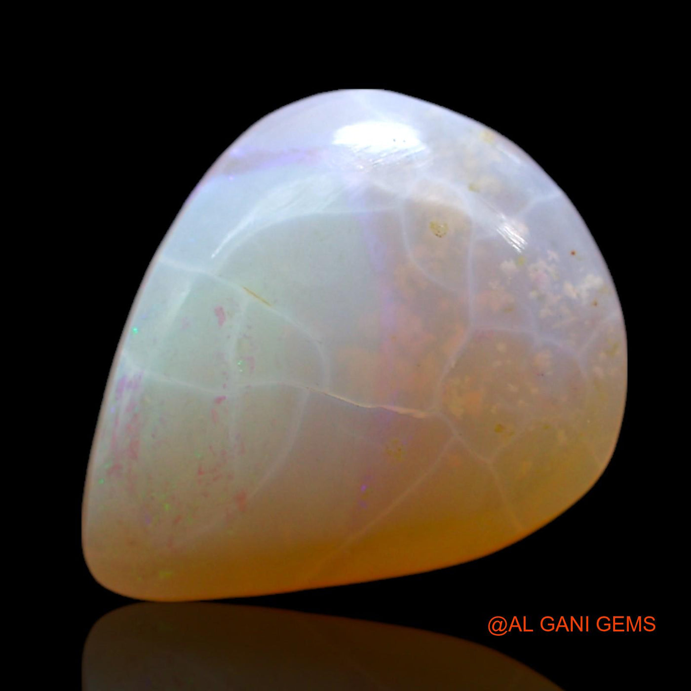 3.00 Cts Natural Australian Fire Opal Loose Gemstone Pear Cabochon 12x10x4 mm AF-368