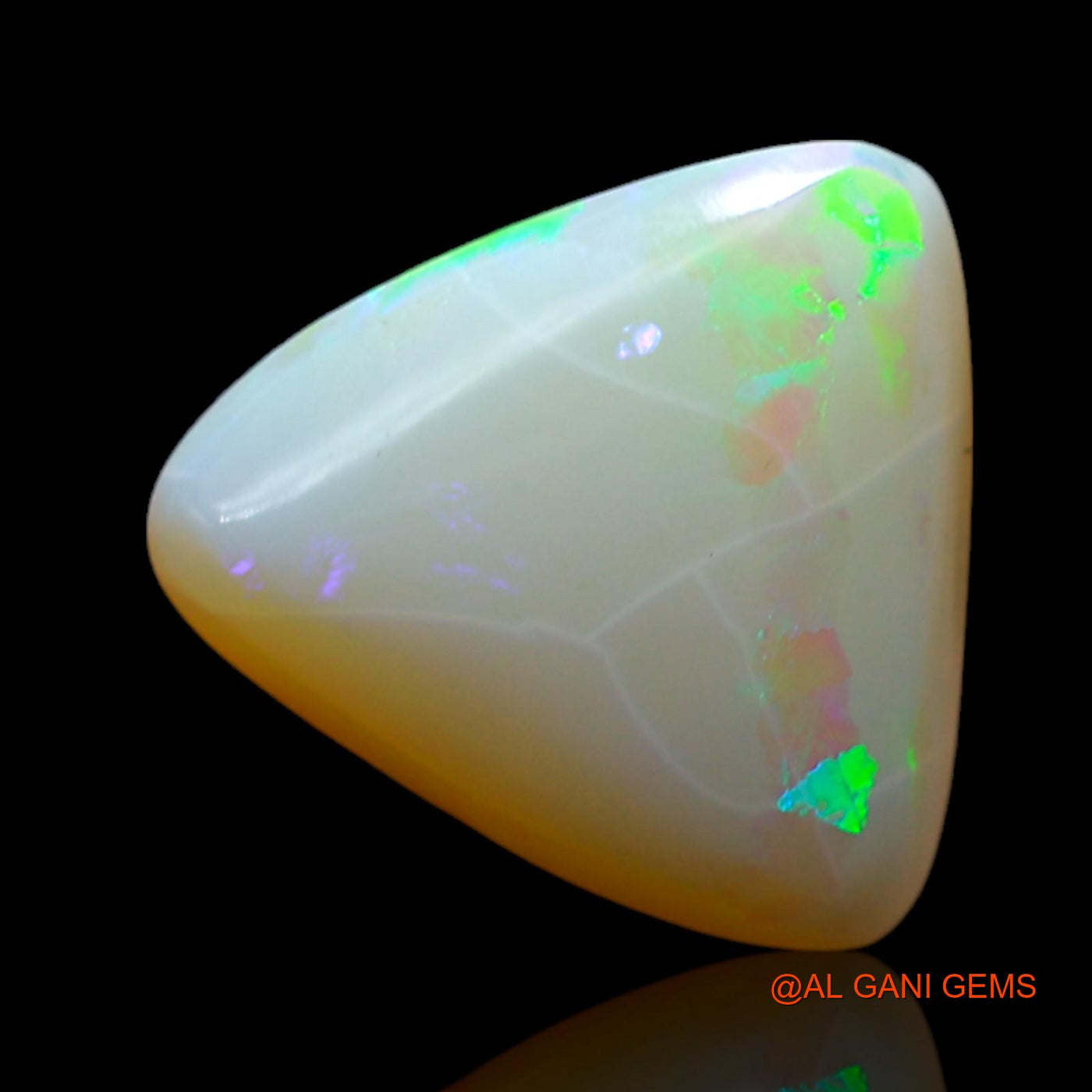 Natural Fire Opal Gemstone 2.00 Cts Loose Trillion Cabochon From Australia 11x11x4 mm AF-370