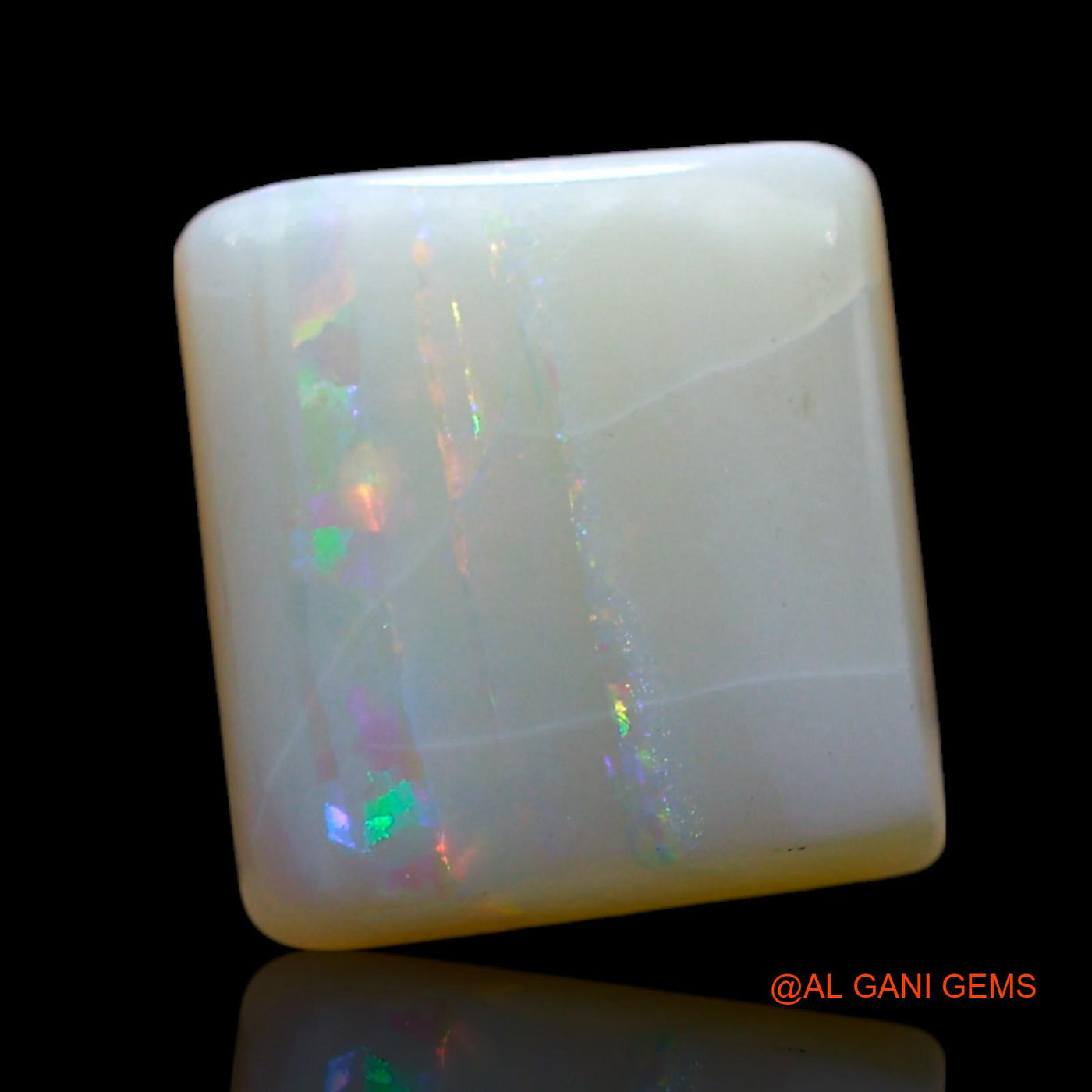 Natural Untreated Fire Opal Loose Gemstone Square Cabochon From Australia 3.00 Cts 10x10x4 mm AF-374