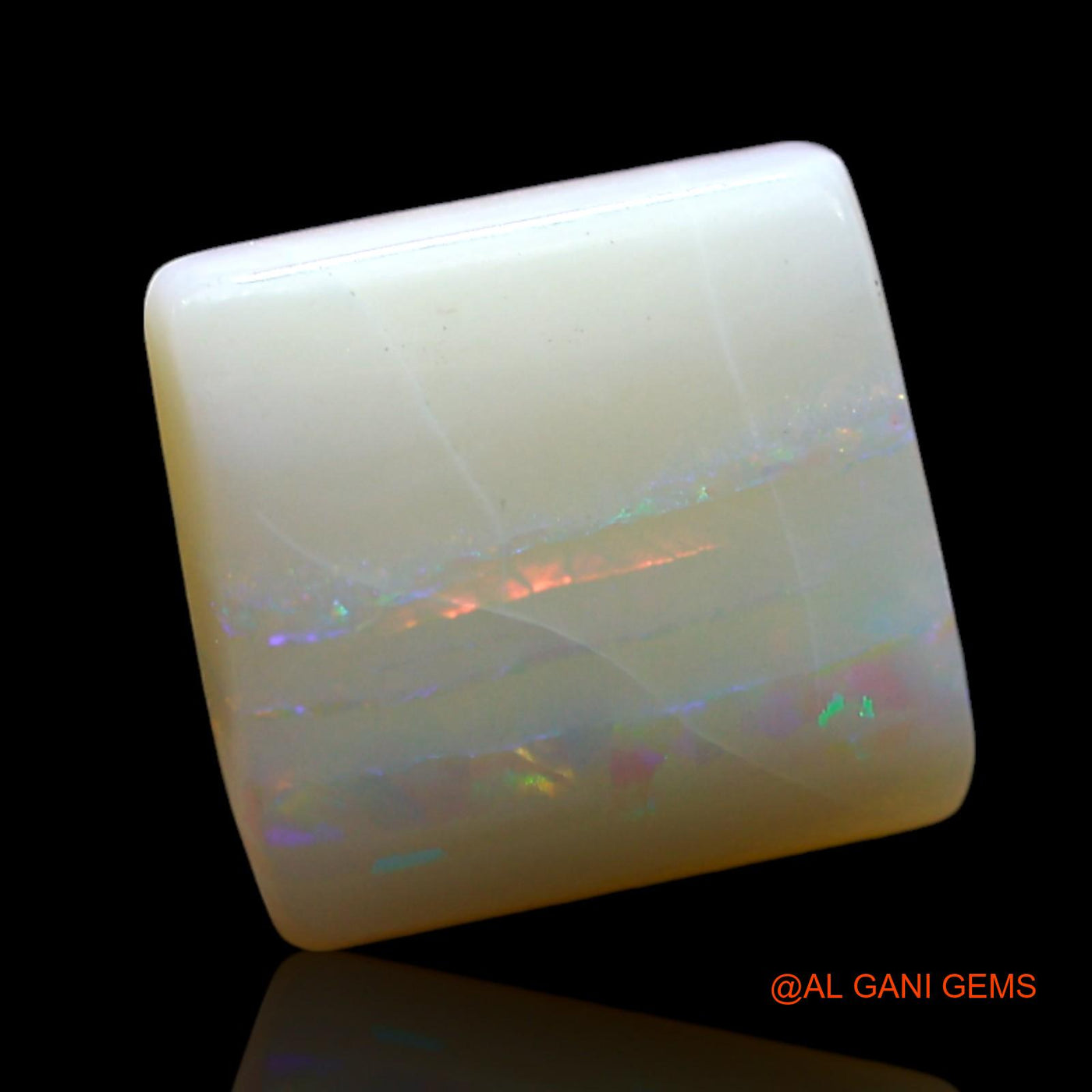 Natural Untreated Fire Opal Loose Gemstone Square Cabochon From Australia 3.00 Cts 10x10x4 mm AF-374
