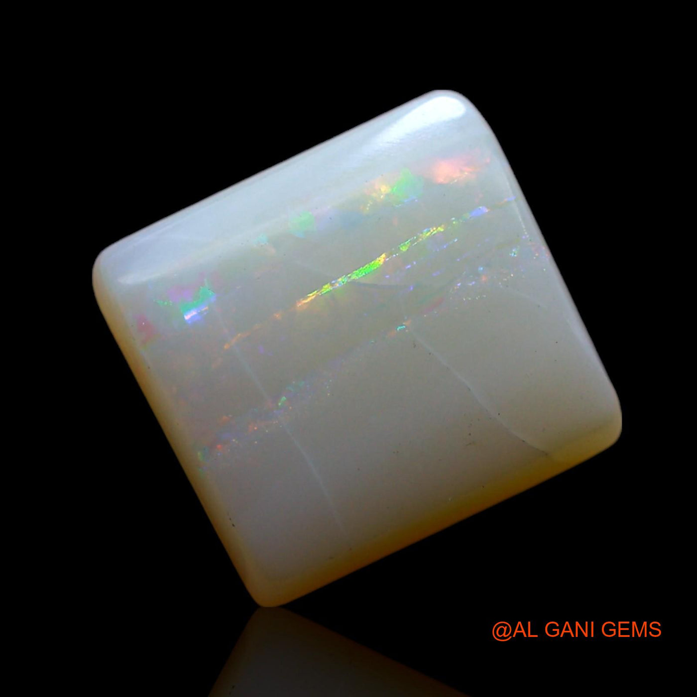 Natural Untreated Fire Opal Loose Gemstone Square Cabochon From Australia 3.00 Cts 10x10x4 mm AF-374