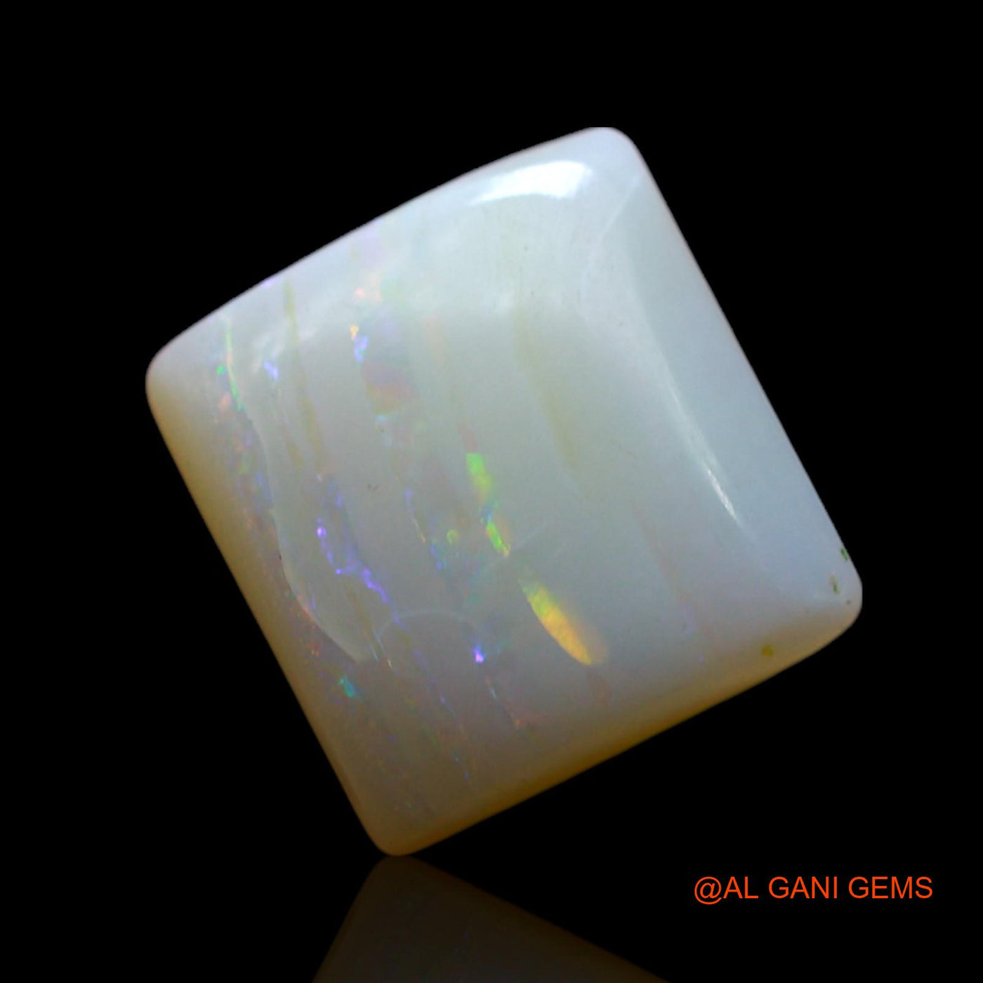 Natural Untreated Fire Opal Loose Gemstone Square Cabochon From Australia 3.00 Cts 10x10x4 mm AF-374