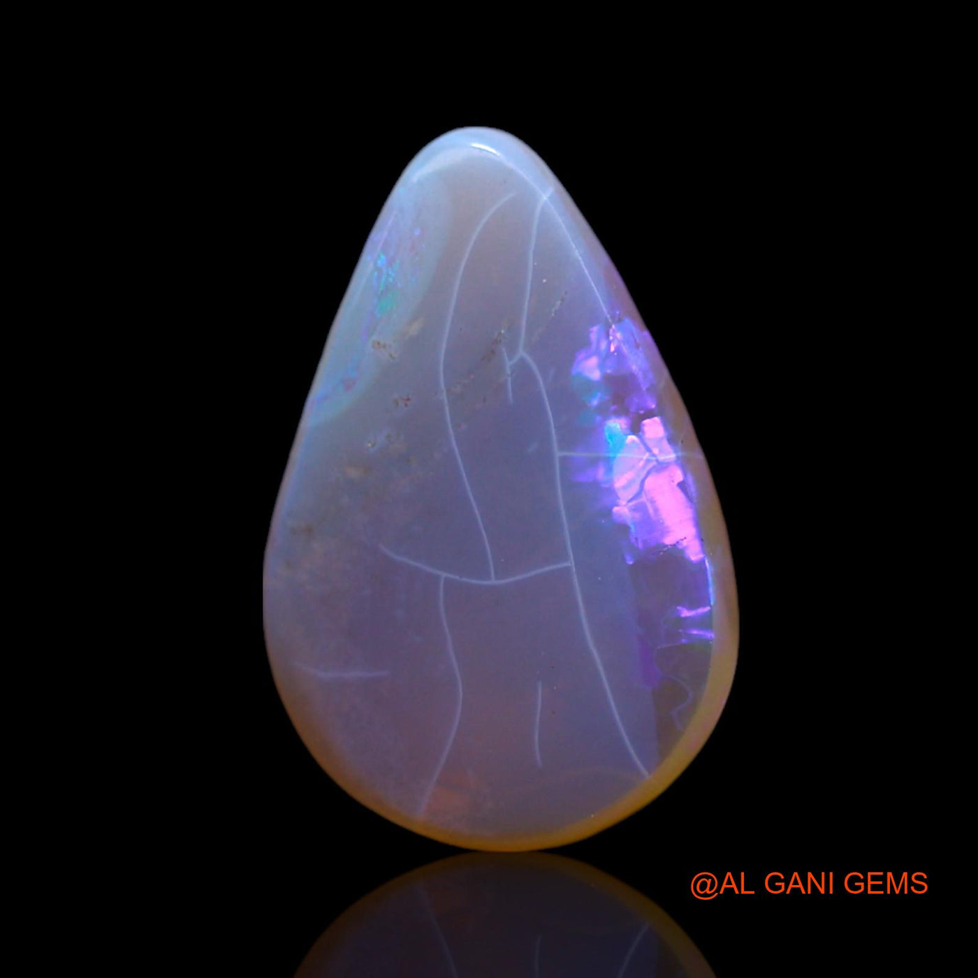 2.00 Cts Natural Australian Fire Opal Loose Gemstone Pear Cabochon 13x9x3 mm AF-381