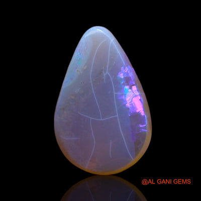 2.00 Cts Natural Australian Fire Opal Loose Gemstone Pear Cabochon 13x9x3 mm AF-381