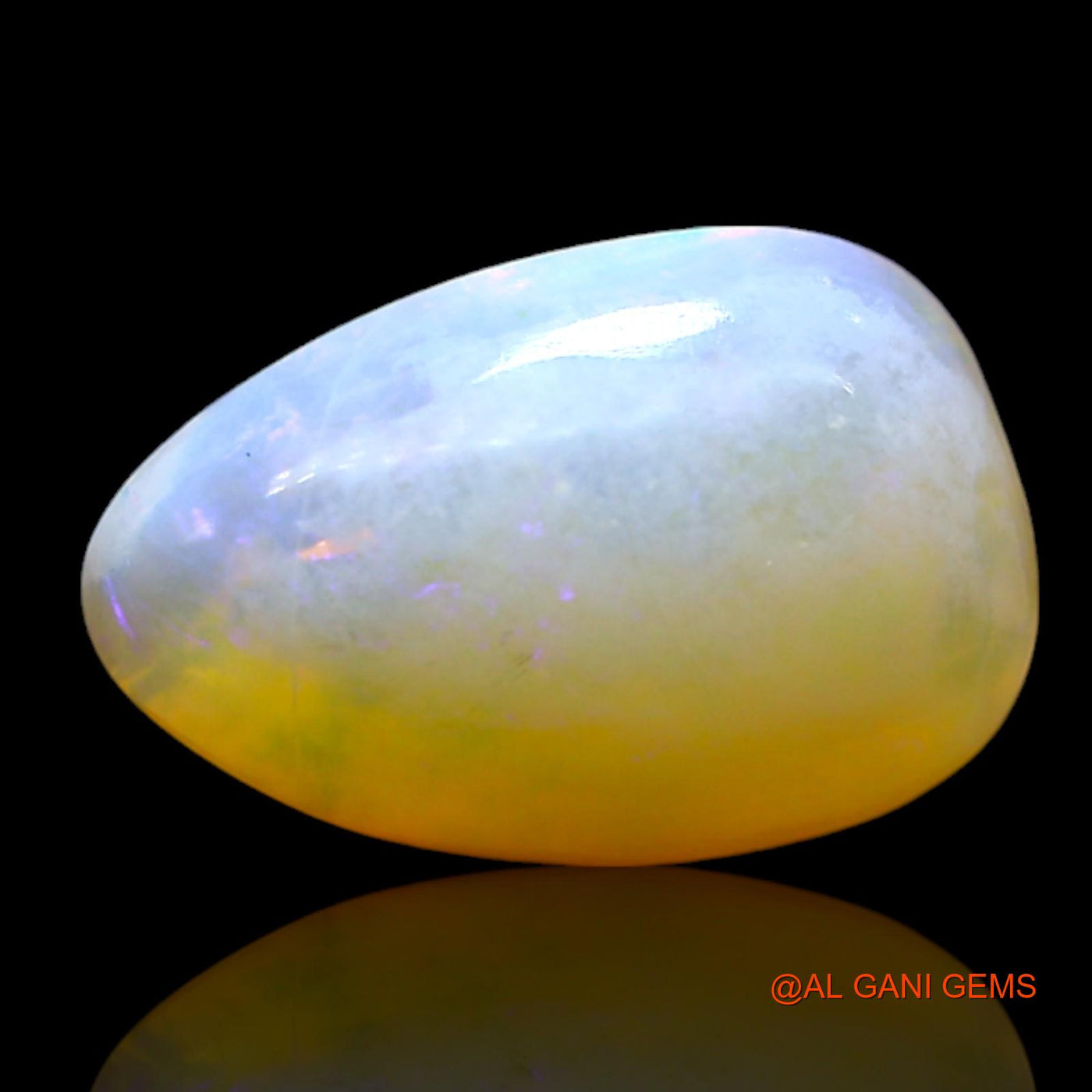 Natural Untreated Fire Opal Loose Gemstone Pear Cabochon From Australia 2.00 Cts 12x8x4 mm AF-386