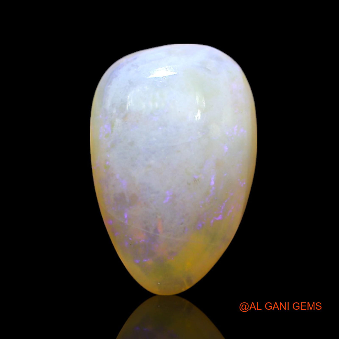Natural Untreated Fire Opal Loose Gemstone Pear Cabochon From Australia 2.00 Cts 12x8x4 mm AF-386