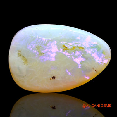 Natural Untreated Fire Opal Loose Gemstone Pear Cabochon From Australia 2.00 Cts 12x8x4 mm AF-386