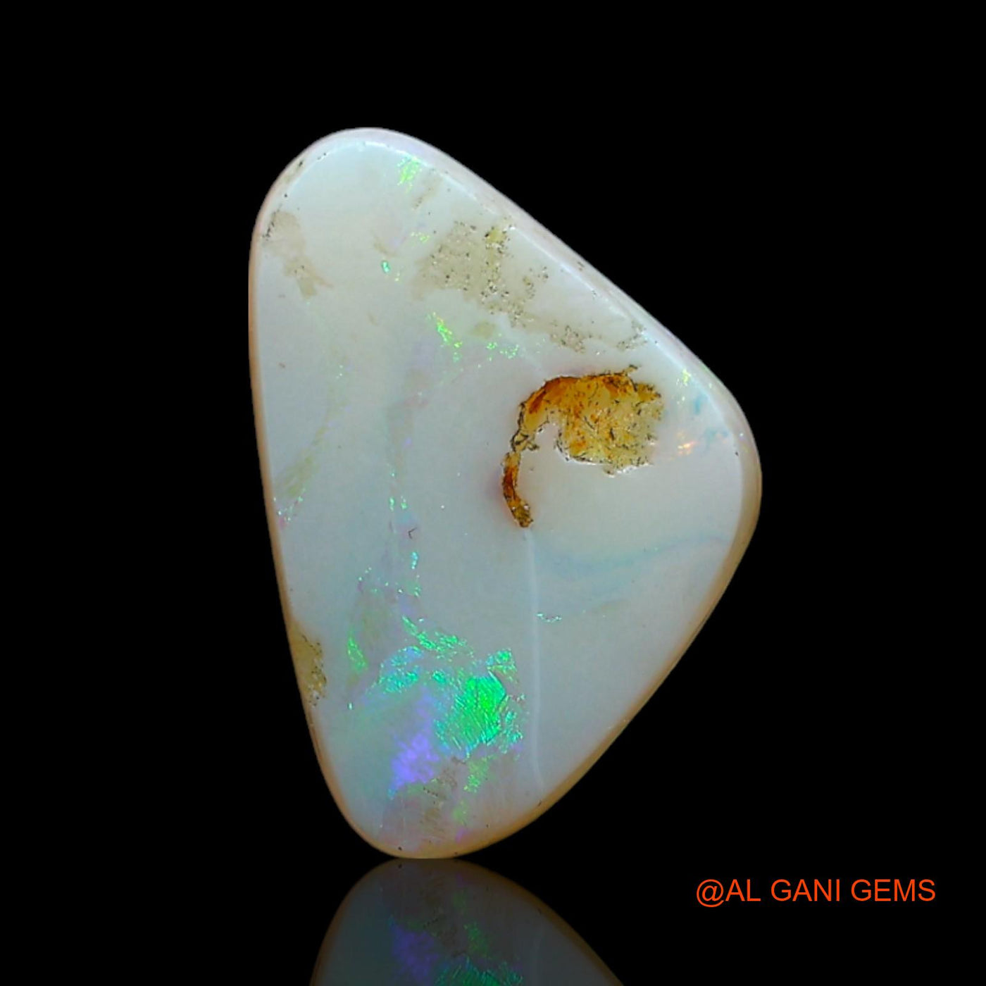 Natural Fire Opal Gemstone 1.00 Cts Loose Trillion Cabochon From Australia 12x8x2 mm AF-389