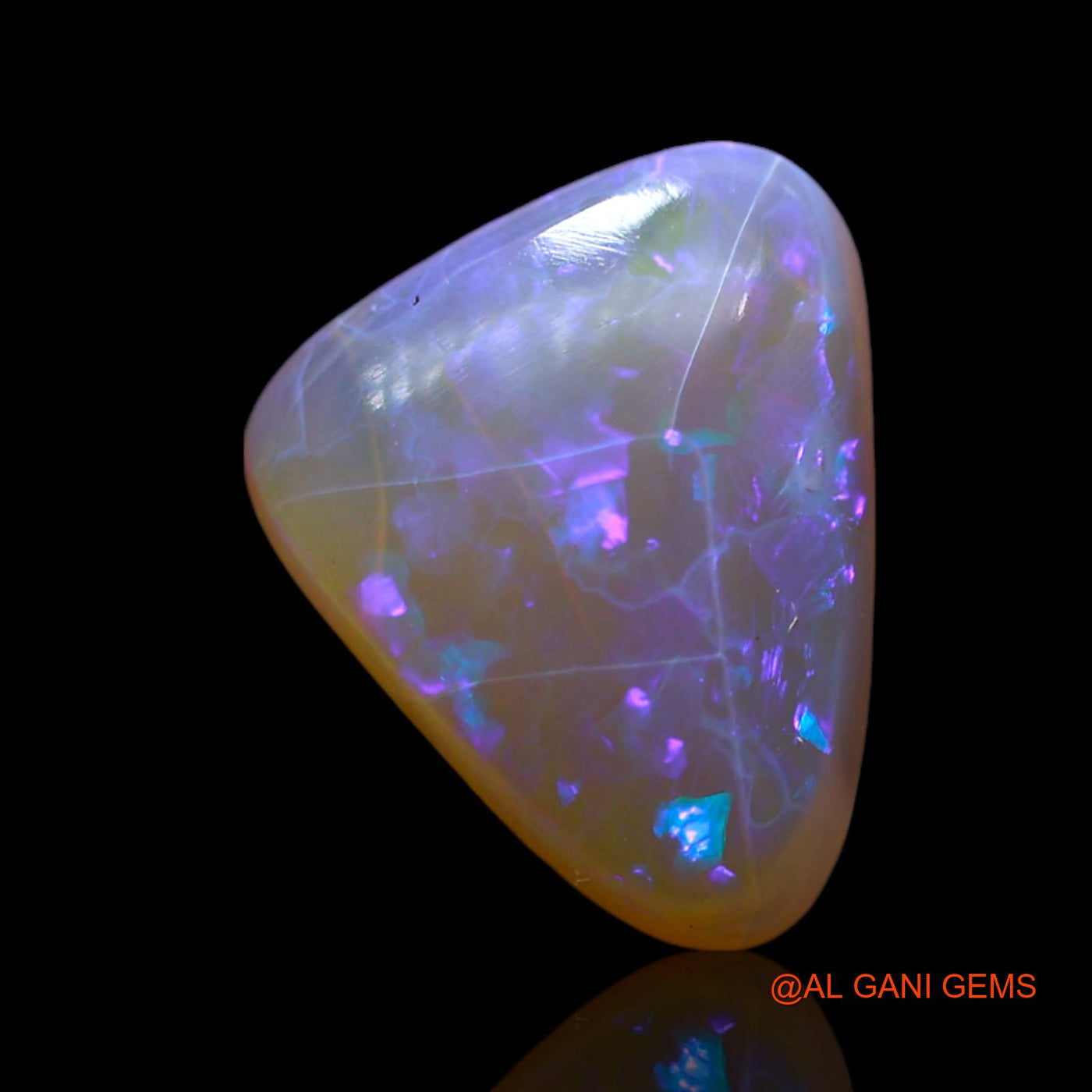 Natural Fire Opal Gemstone 2.00 Cts Loose Trillion Cabochon From Australia 11x8x3 mm AF-391