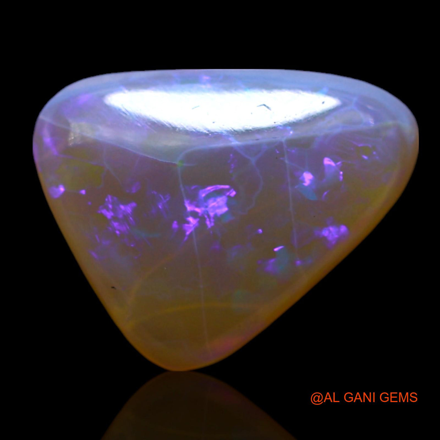 Natural Fire Opal Gemstone 2.00 Cts Loose Trillion Cabochon From Australia 11x8x3 mm AF-391