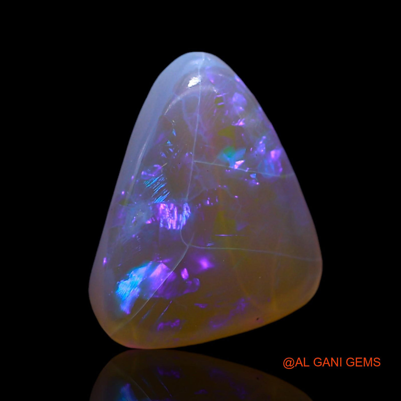 Natural Fire Opal Gemstone 2.00 Cts Loose Trillion Cabochon From Australia 11x8x3 mm AF-391