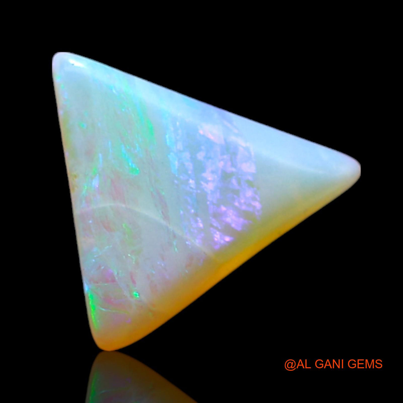 Natural Fire Opal Gemstone 0.85 Cts Loose Trillion Cabochon From Australia 7x7x2 mm AF-399