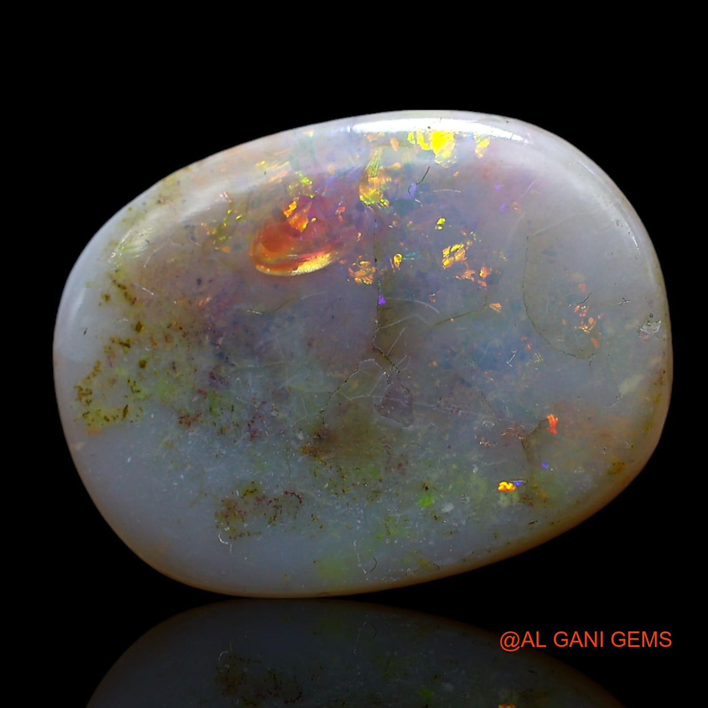 14.00 Cts Natural Australian Fire Opal Loose Gemstone Oval Cabochon 20x15x5 mm AF-408