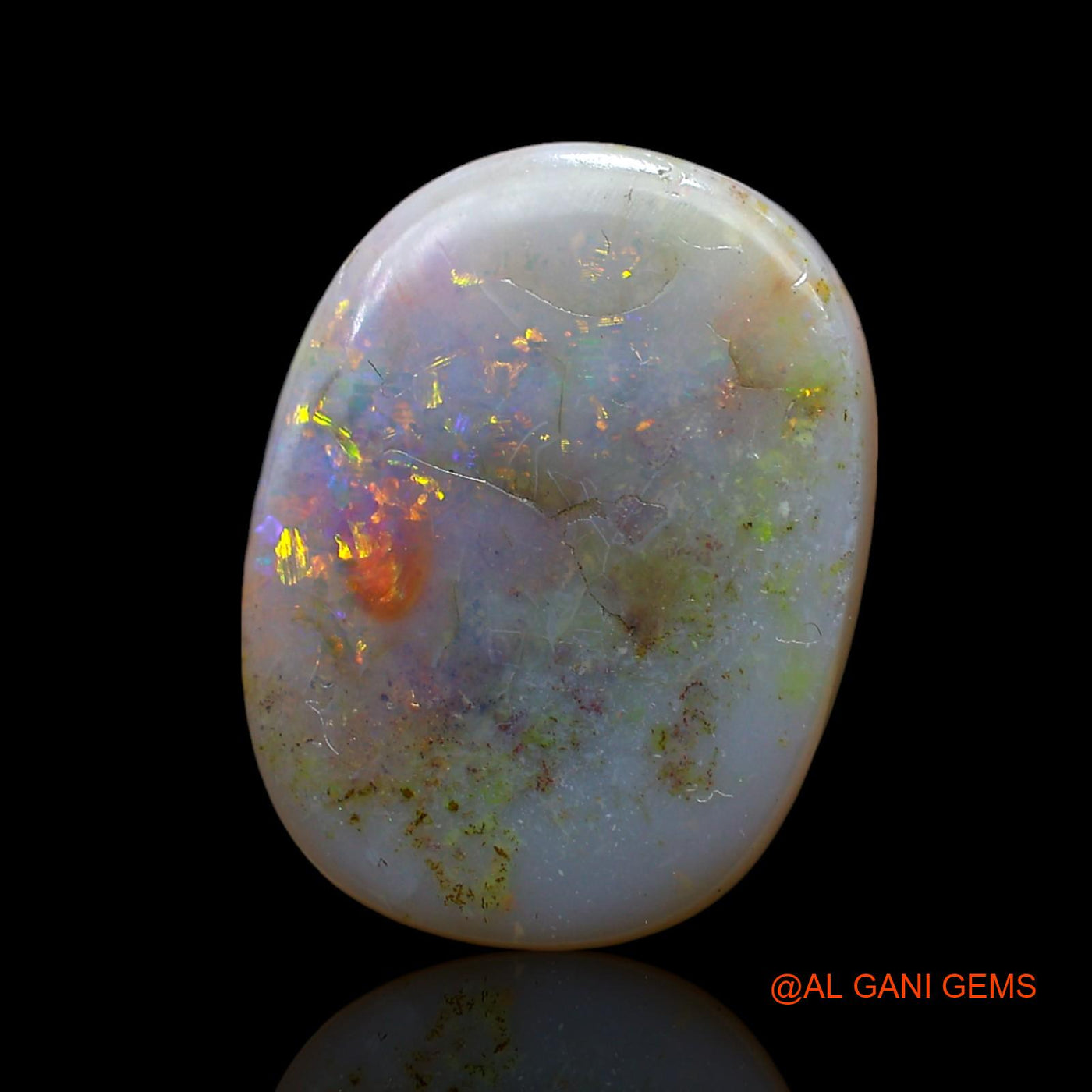14.00 Cts Natural Australian Fire Opal Loose Gemstone Oval Cabochon 20x15x5 mm AF-408