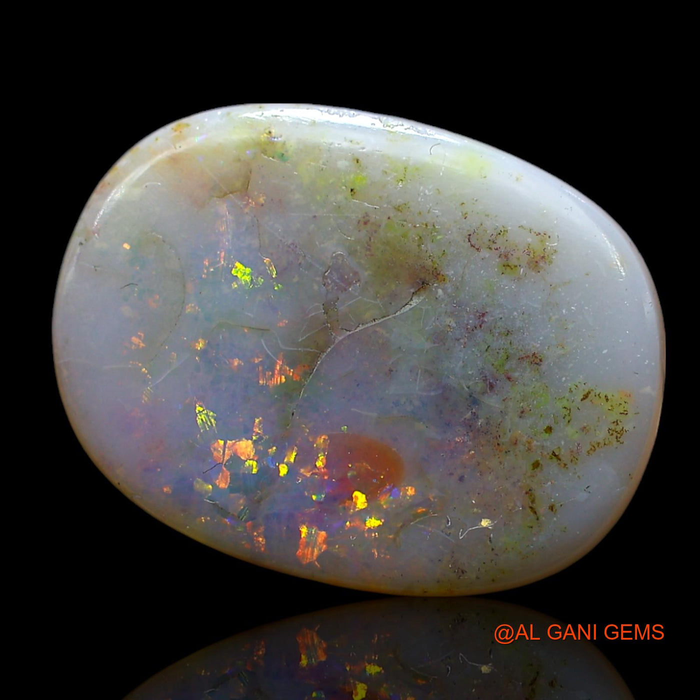 14.00 Cts Natural Australian Fire Opal Loose Gemstone Oval Cabochon 20x15x5 mm AF-408