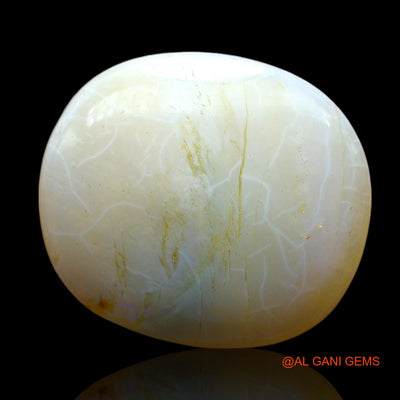 12.00 Cts Natural Australian Fire Opal Loose Gemstone Oval Cabochon 19x17x5 mm AF-414