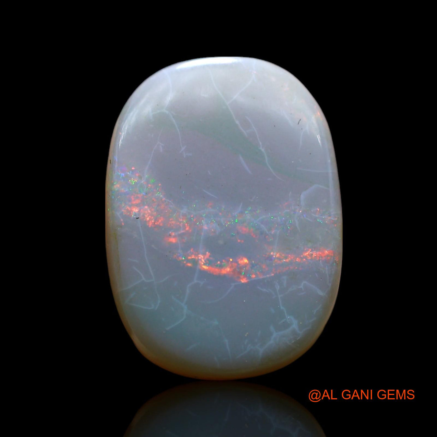 Natural Untreated Fire Opal Loose Gemstone Oval Cabochon From Australia 11.00 Cts 17x12x6 mm AF-426