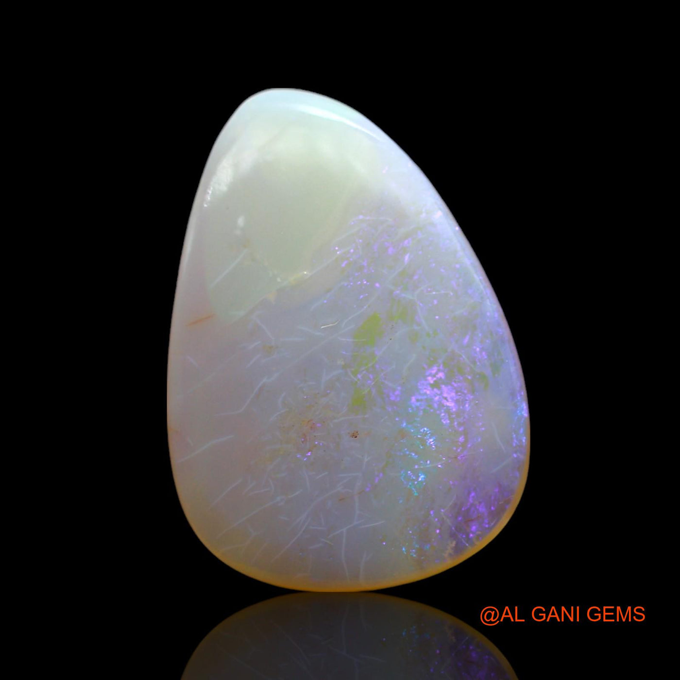 4.00 Cts Natural Australian Fire Opal Loose Gemstone Pear Cabochon 17x12x3 mm AF-440