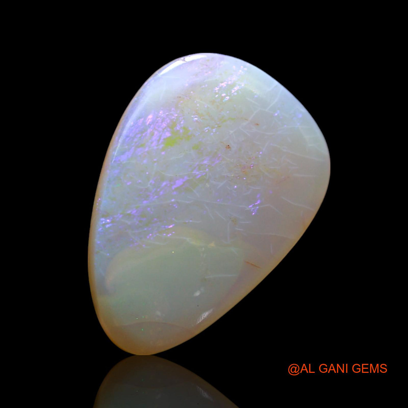 4.00 Cts Natural Australian Fire Opal Loose Gemstone Pear Cabochon 17x12x3 mm AF-440