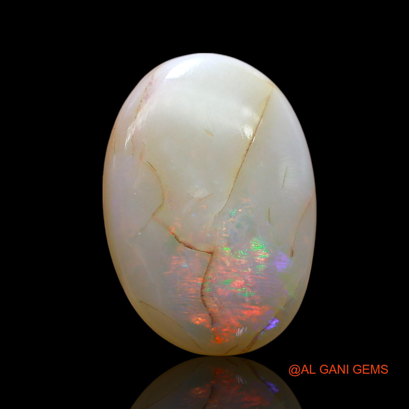 7.00 Cts Natural Australian Fire Opal Loose Gemstone Oval Cabochon 17x12x4 mm AF-441