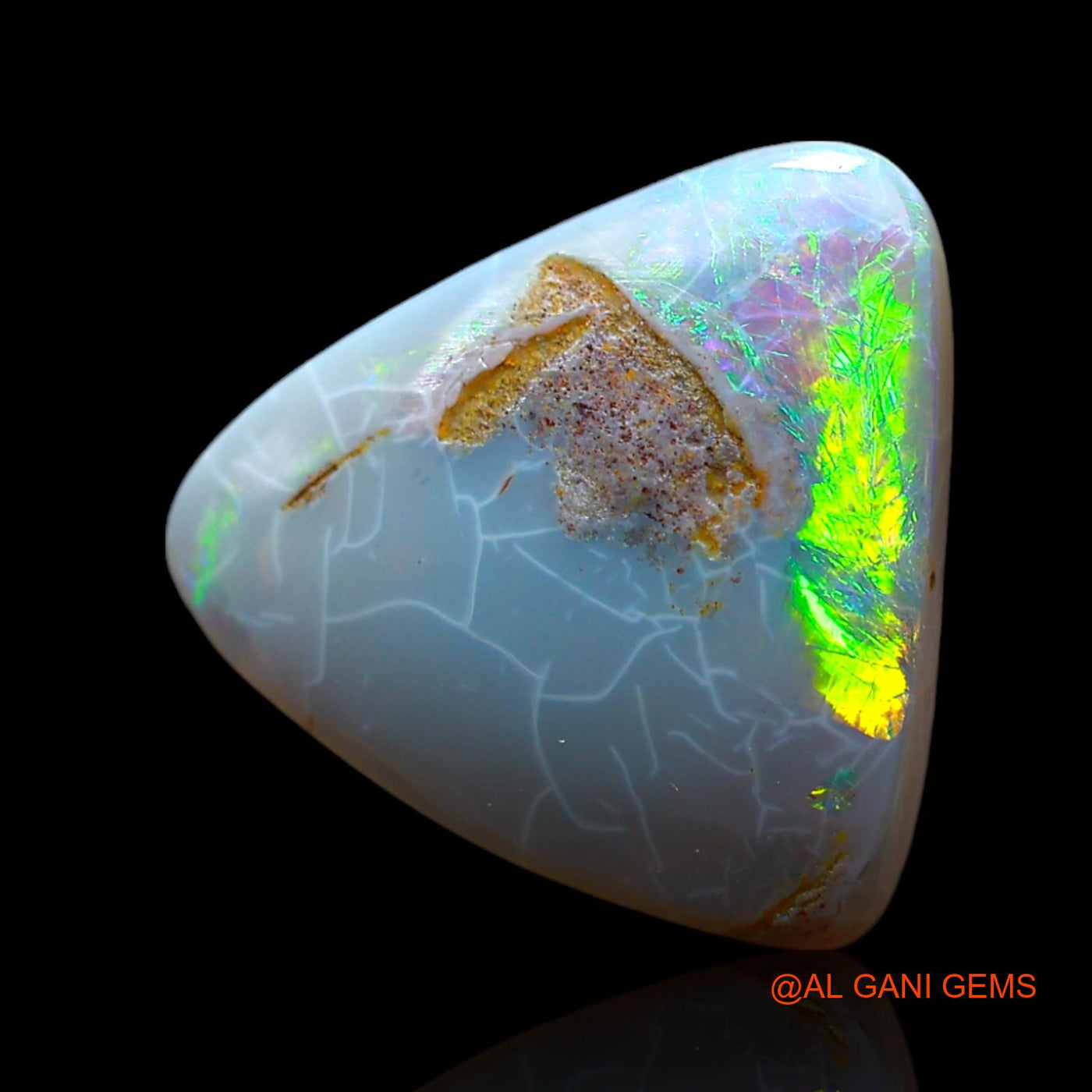 8.00 Cts Natural Australian Fire Opal Loose Gemstone Trillion Cabochon 14x13x4 mm AF-454
