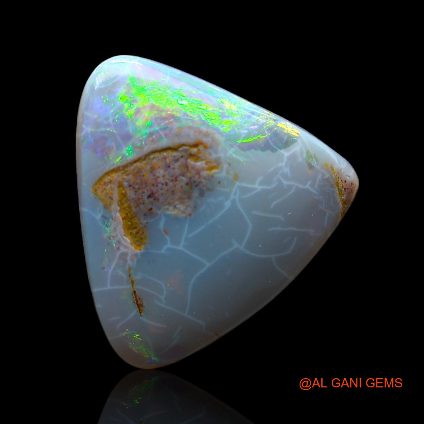 8.00 Cts Natural Australian Fire Opal Loose Gemstone Trillion Cabochon 14x13x4 mm AF-454