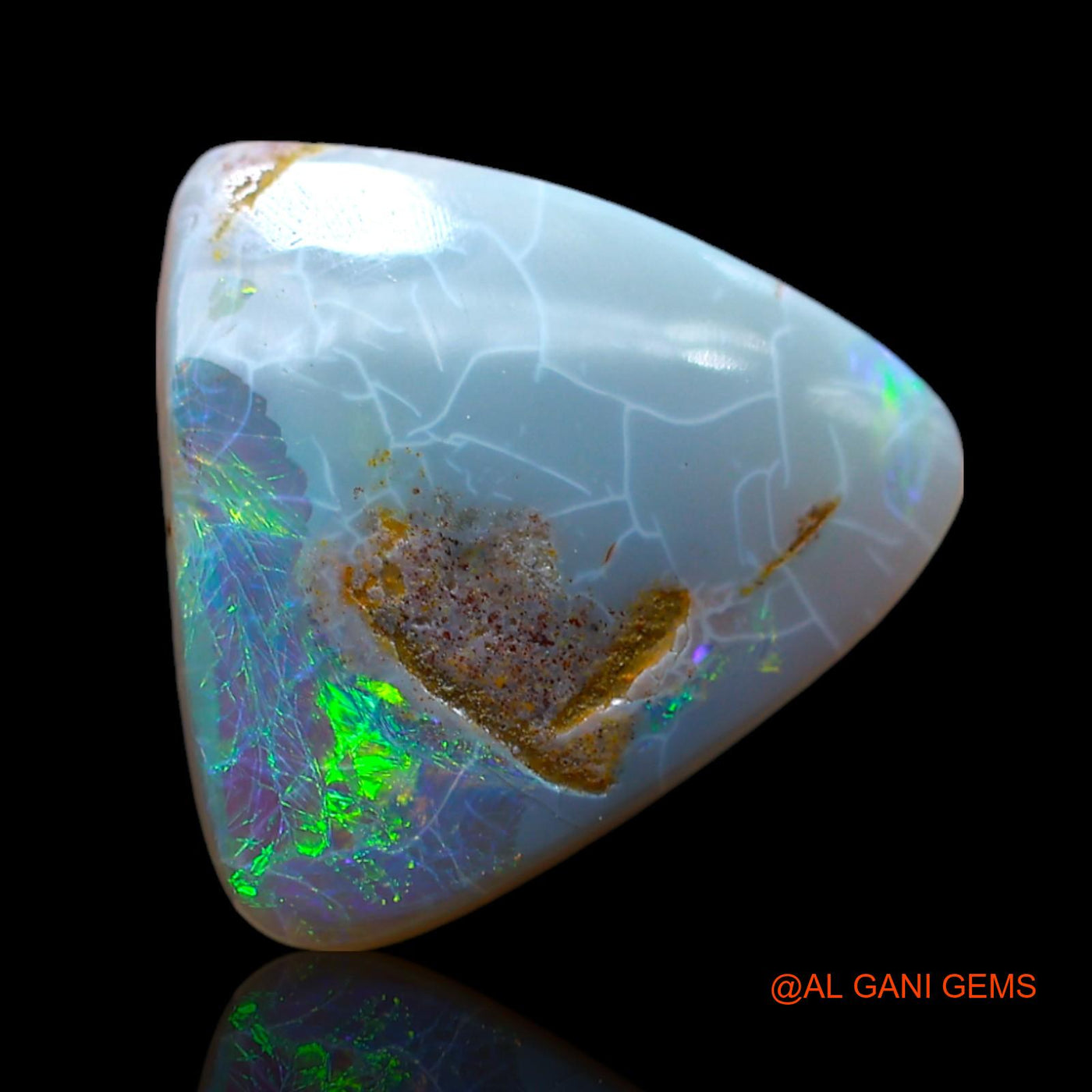 8.00 Cts Natural Australian Fire Opal Loose Gemstone Trillion Cabochon 14x13x4 mm AF-454