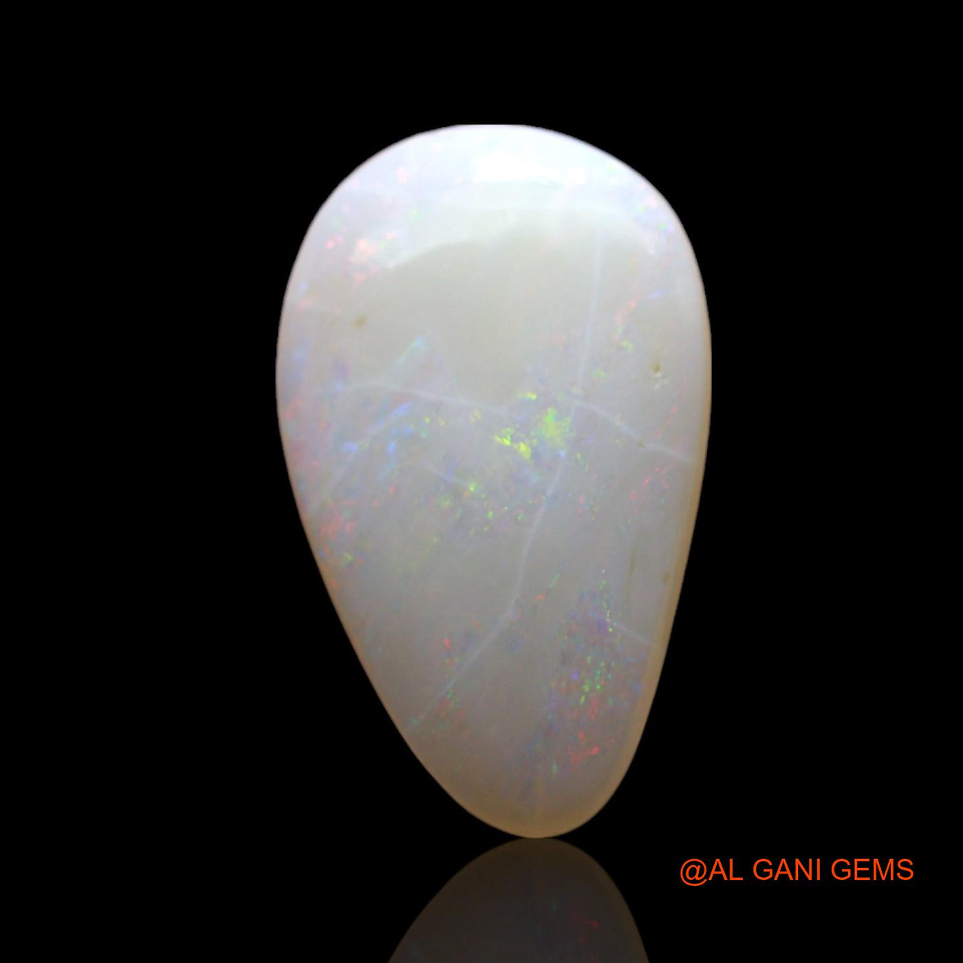 3.00 Cts Natural Australian Fire Opal Loose Gemstone Pear Cabochon 16x10x3 mm AF-466