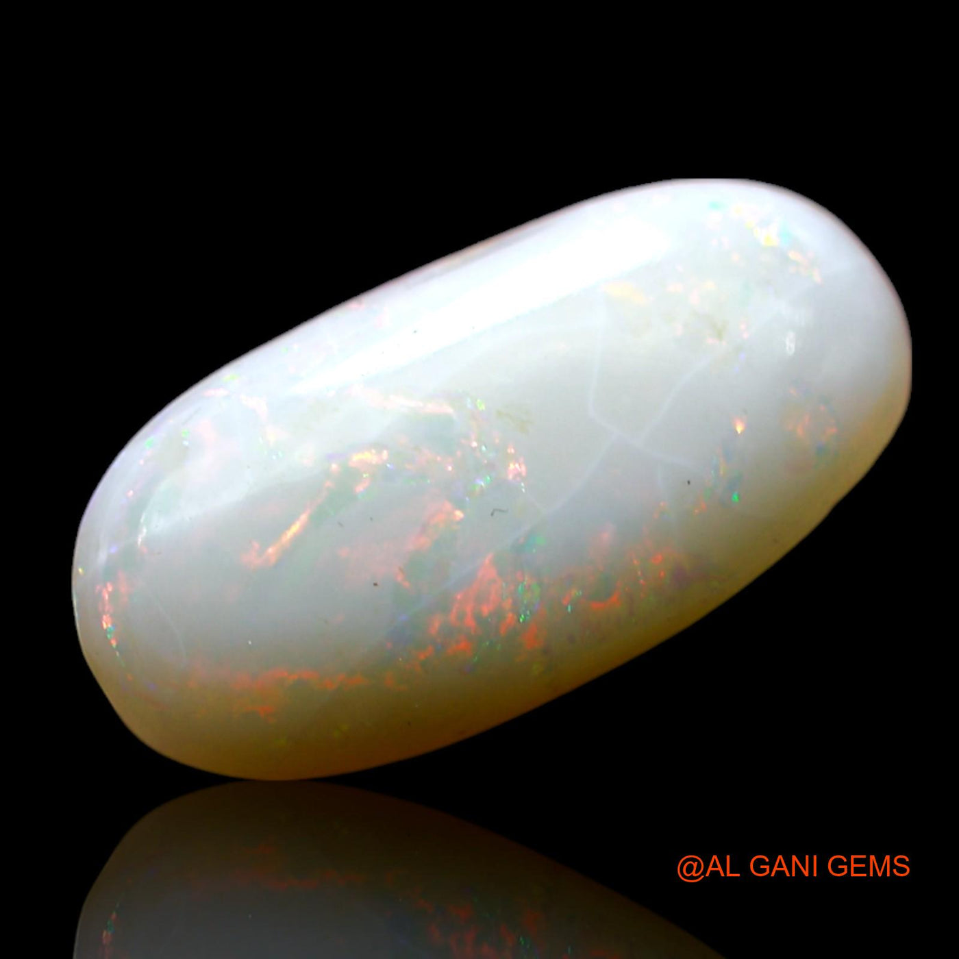 Natural Fire Opal Gemstone 3.00 Cts Loose Oval Cabochon From Australia 17x8x3 mm AF-469